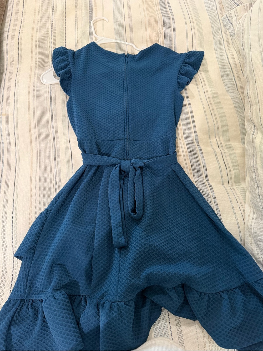 Us Angels Blue Ruffle Hem Casual Dress - Picture 2 of 3